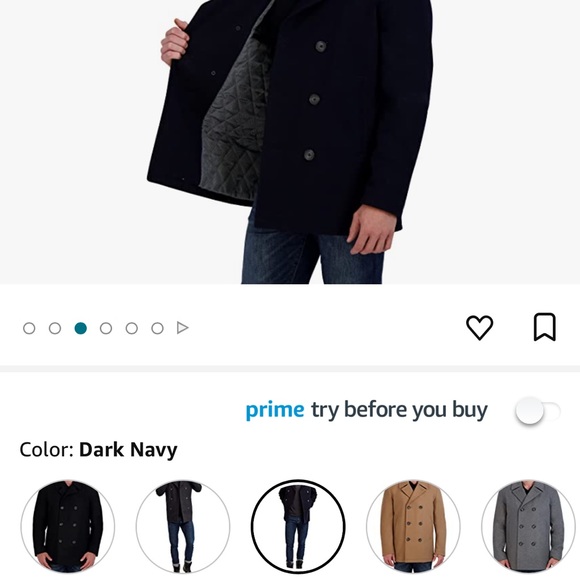 Nautica Men’s Classic Double Breasted Peacoat, Brand New COLOR:DARK NAVY - Picture 3 of 8